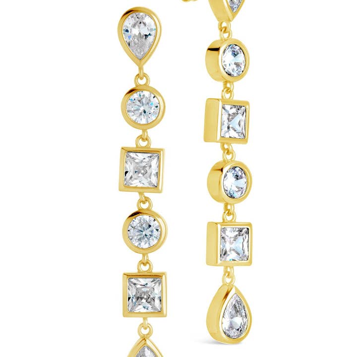 Sterling Forever - Wholesale Dangle Earrings - Ingrid Mixed CZ Dangle Earrings