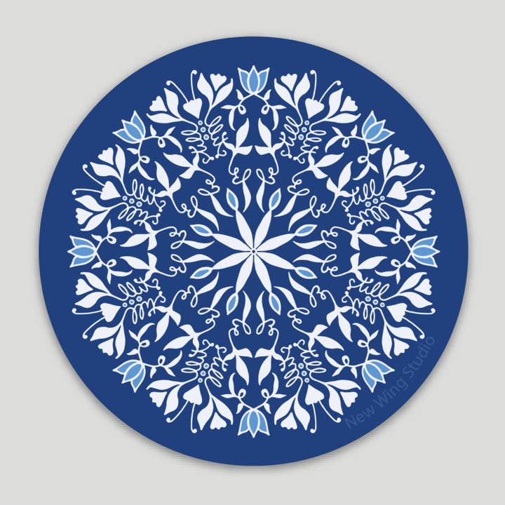 Be Still Hidden Word Mandala STICKERS for wholesale by New Wing Studio