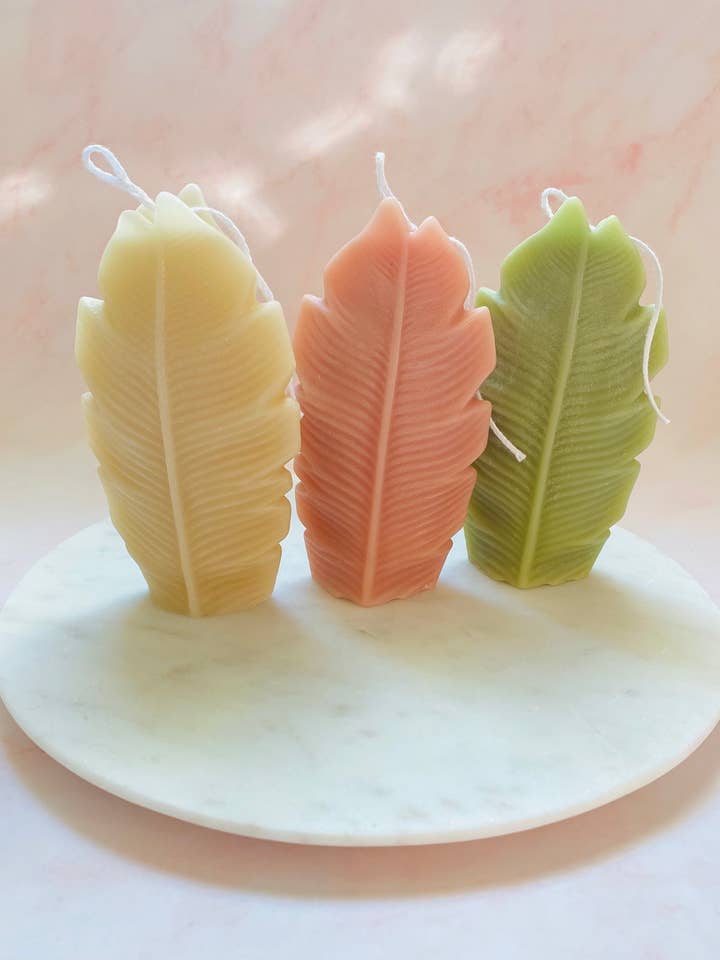 Palm Spear Beeswax Candle for wholesale by Maple + Love