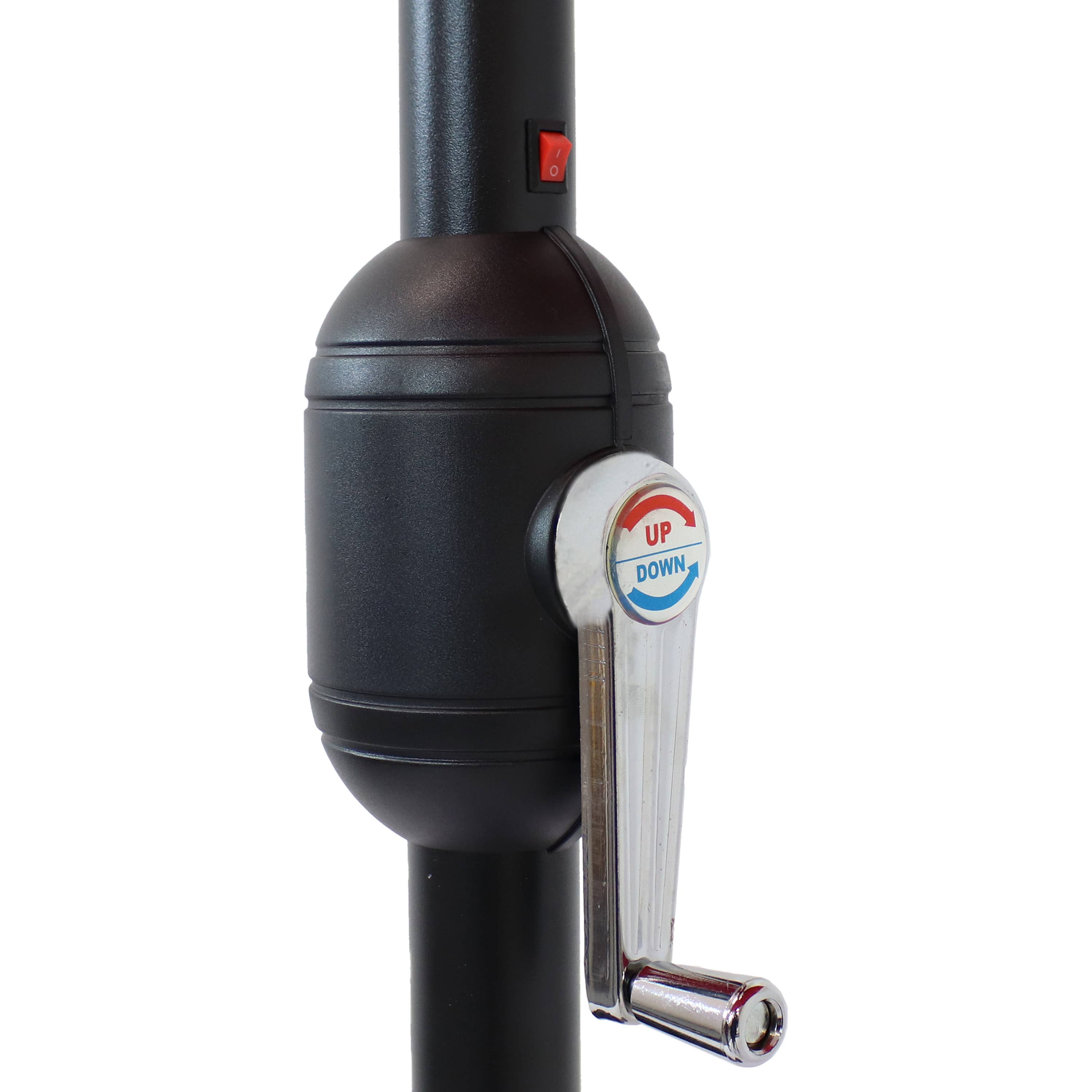 Sunnydaze Decor - Wholesale Patio Umbrella - 9 ft Solar Steel Half Patio Umbrella with Crank - Navy Blue6