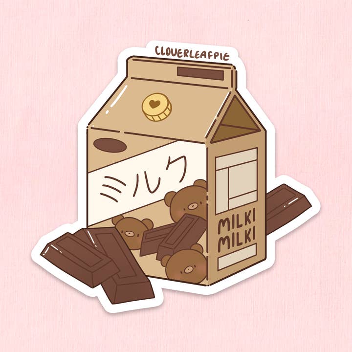 Chocolate Milk Viny Sticker for wholesale by Cloverleafpie
