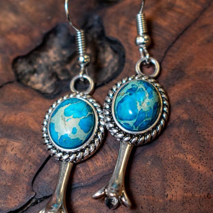 Cheekys Brand - Wholesale Dangle Earrings - The Callahan Squash Blossom Earrings Mosaic Turquoises