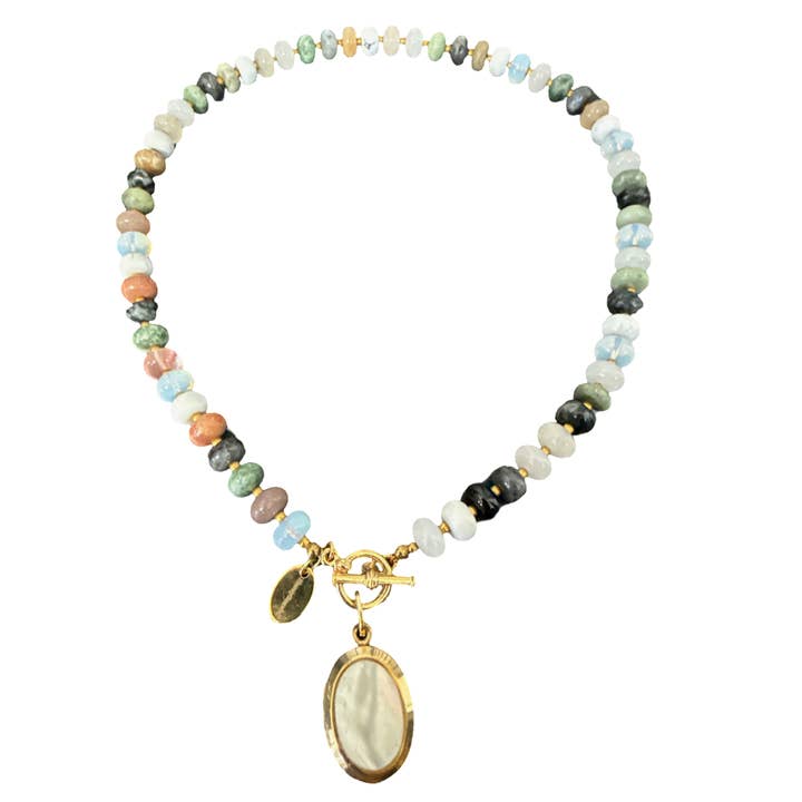 Stone + Locket Necklace for wholesale by Honey Rose & K Jewelry