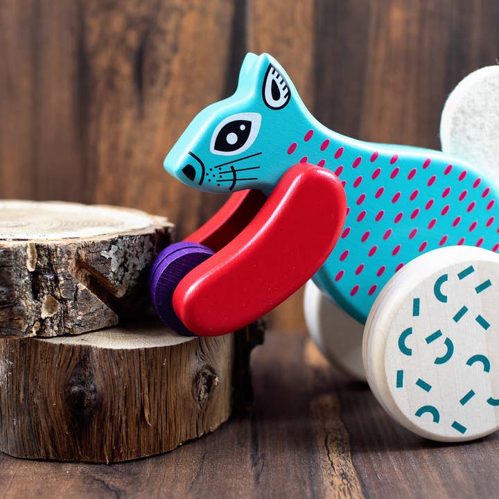 Little Poland Gallery - Wholesale Wood Toy - Kids - BAJO Squirrel Pull Toy5