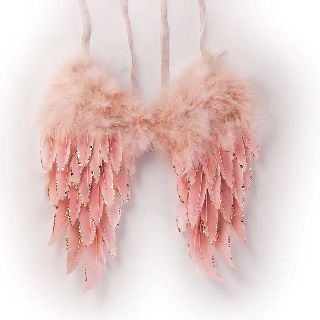 Zucker Feather Products - Wholesale Ornament - Pink Feather Angel Wing Ornament4