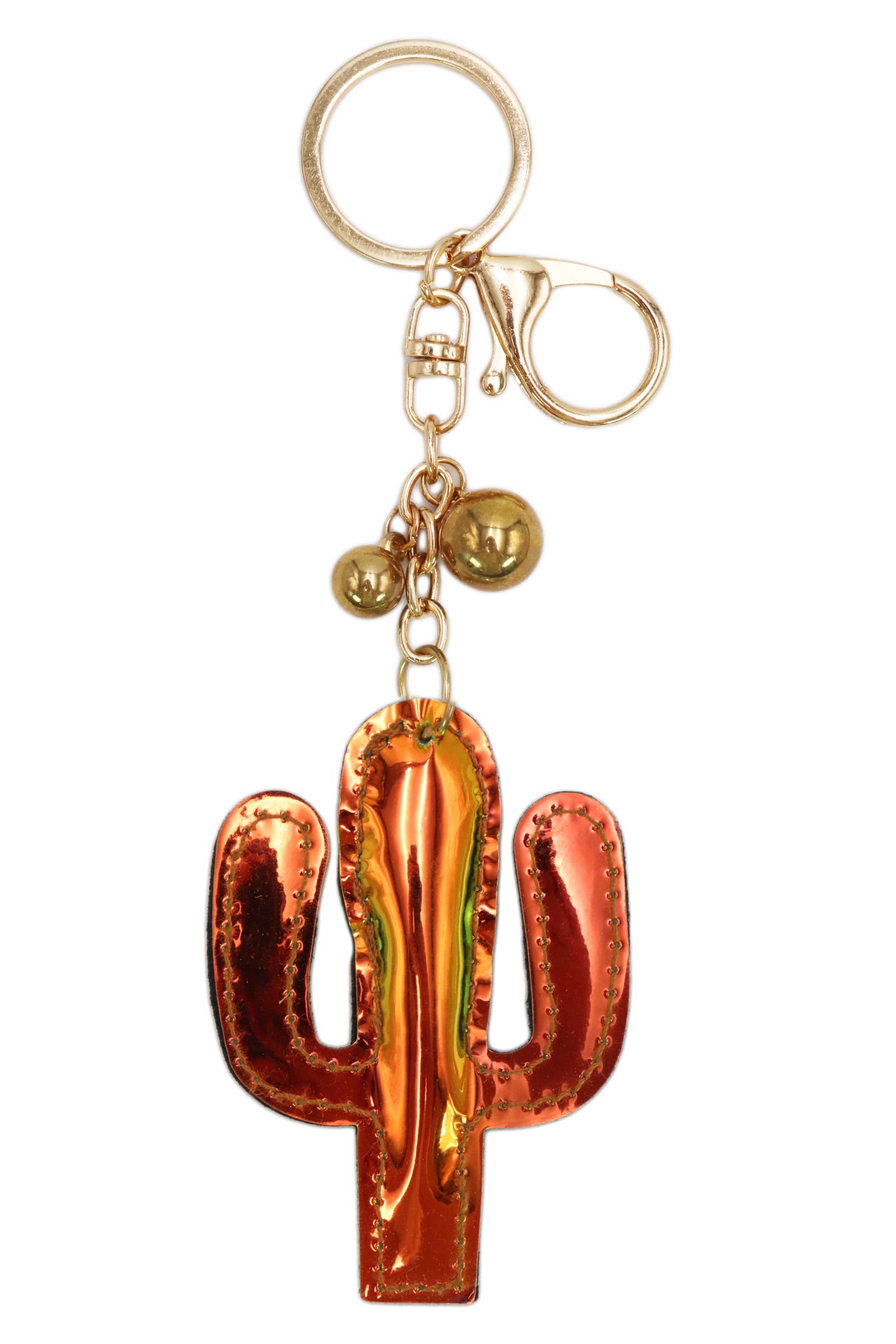 Cap Zone – wholesale Nyckelringar - Dam – Kaktus Metallic Glans Veganskt Läder Nyckelring - 12 st4