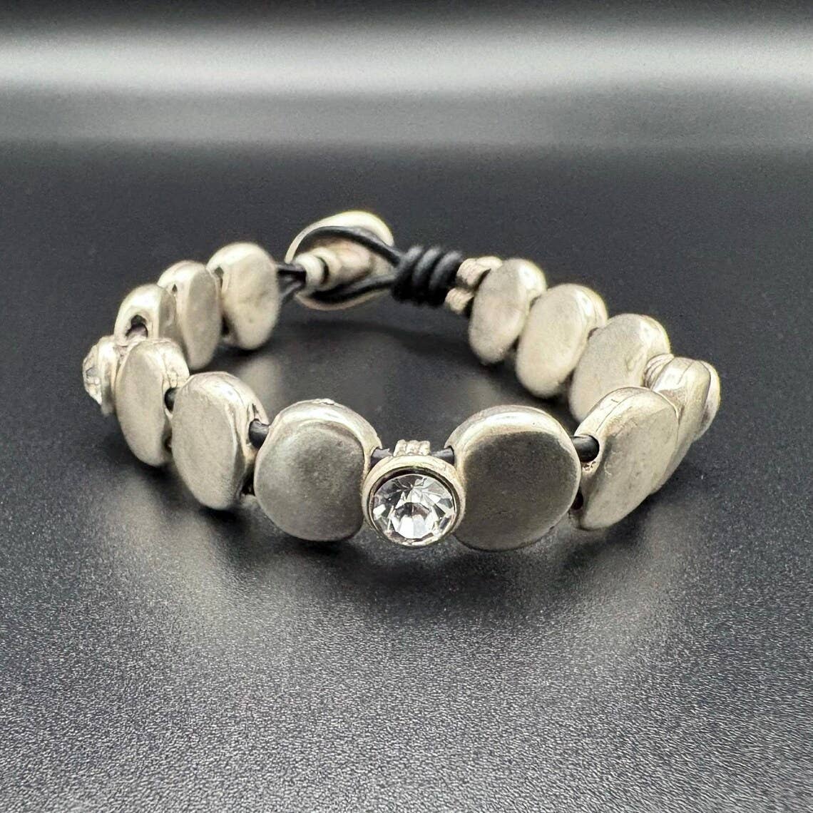 Volare - Wholesale Charm/Dangle Bracelet - Rectaflex Leather weave Bracelet 1