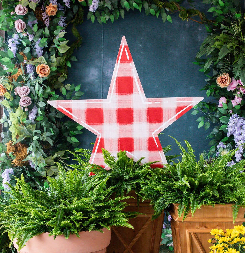 Songbird Grove Collection - Vente Piquets de jardin/pelouse - Ensemble de piquets de jardin Gingham Star3