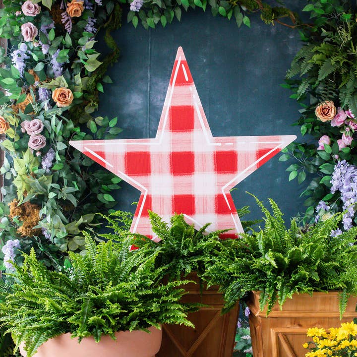 Songbird Grove Collection - Vente Piquets de jardin/pelouse - Ensemble de piquets de jardin Gingham Star3