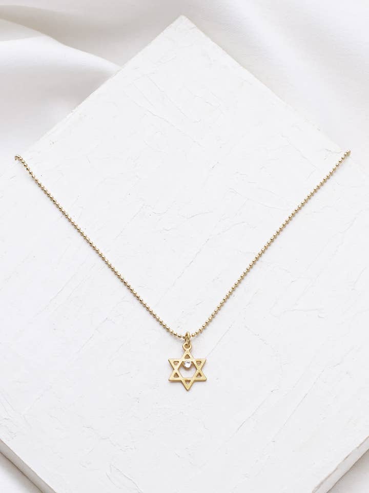 Collana Stella di David con cristallo per la vendita all'ingrosso da parte di Shlomit Ofir Jewelry Design