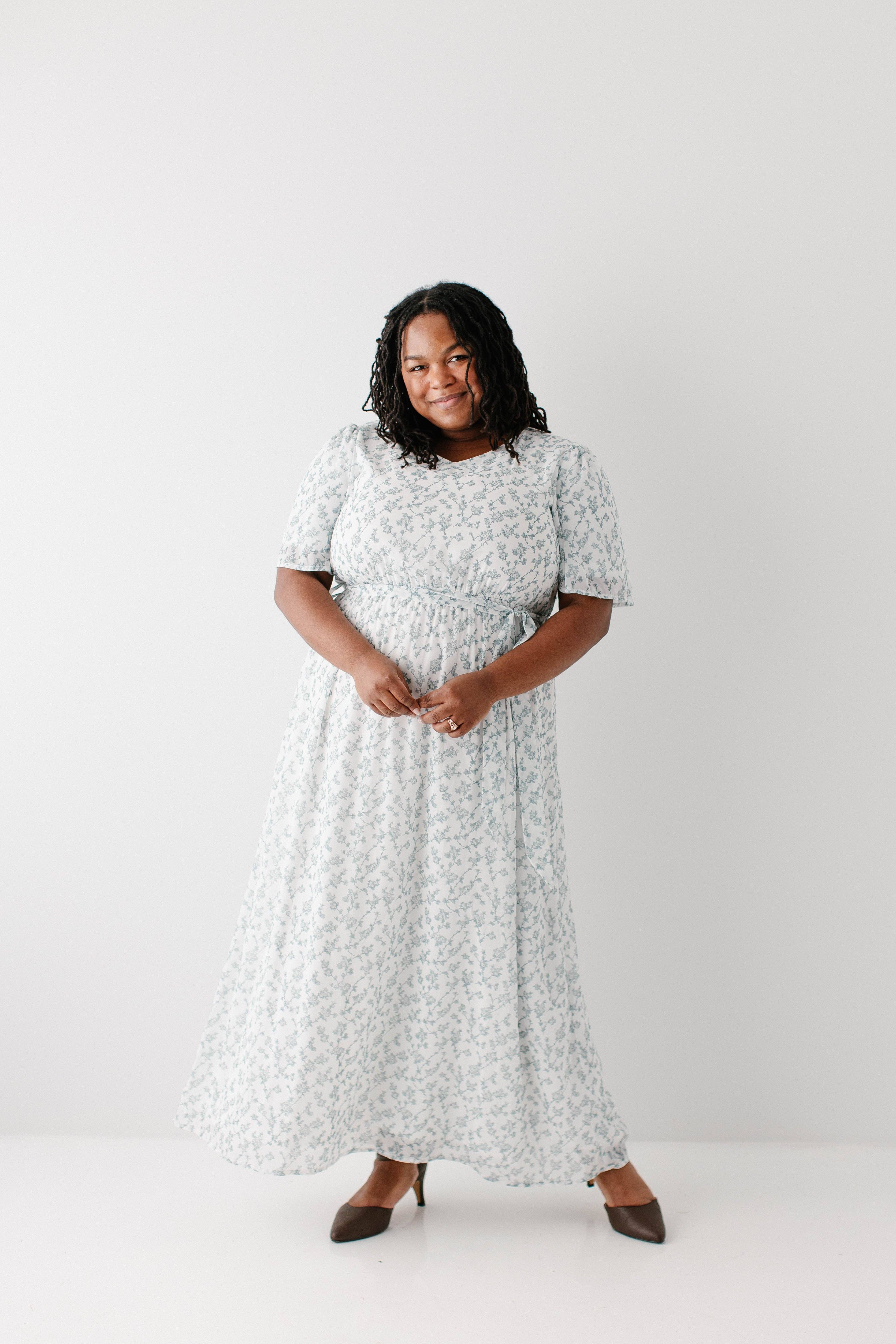 Sage 'Esther' Floral Print Maxi Dress for wholesale on Faire1