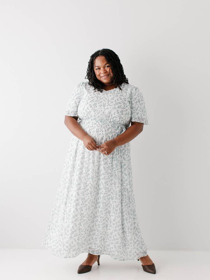 Sage 'Esther' Floral Print Maxi Dress for wholesale on Faire1