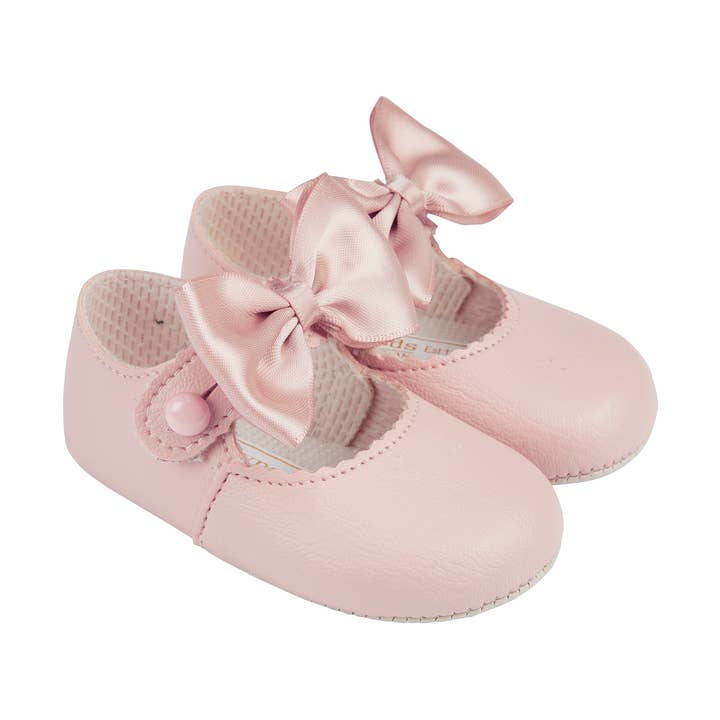 Early Days & Baypods - Wholesale Cot shoes – Baby - B750 Girls Soft Sole baby shoes with matching bow 3