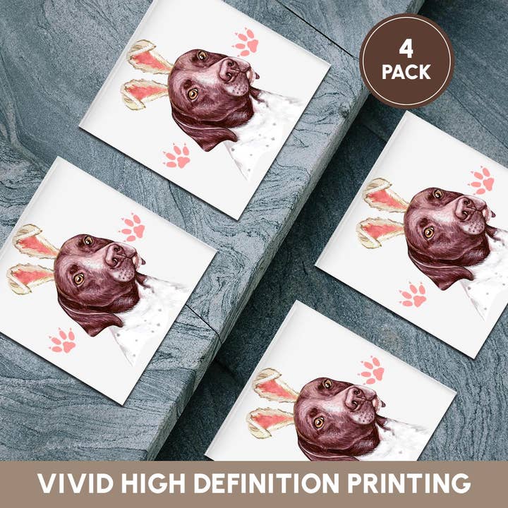 3dRose - Wholesale Coasters - 3dRose, German Shorthaired Pointer Dog in Pink Bunny Ears for Easter, Coaster5