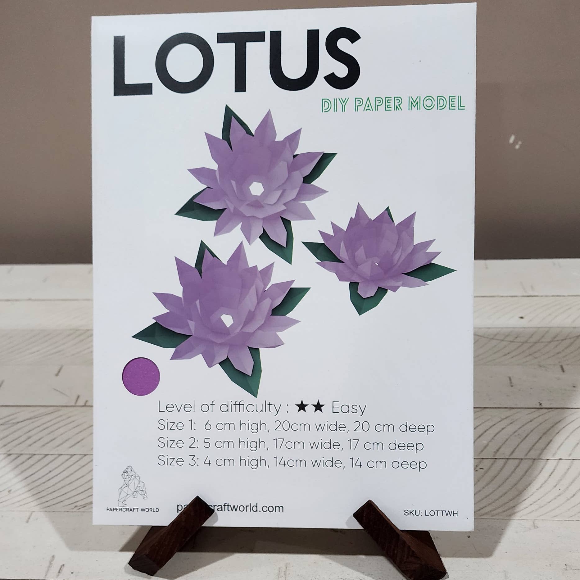 PAPERCRAFT WORLD - Wholesale DIY Craft Kit - Lotus Papercraft Flower Origami Model7