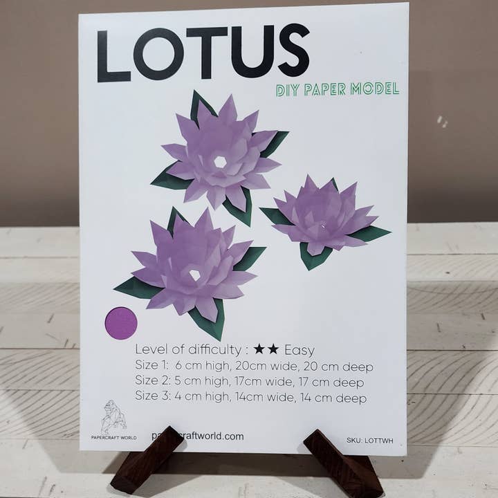 PAPERCRAFT WORLD - Wholesale DIY Craft Kit - Lotus Papercraft Flower Origami Model7