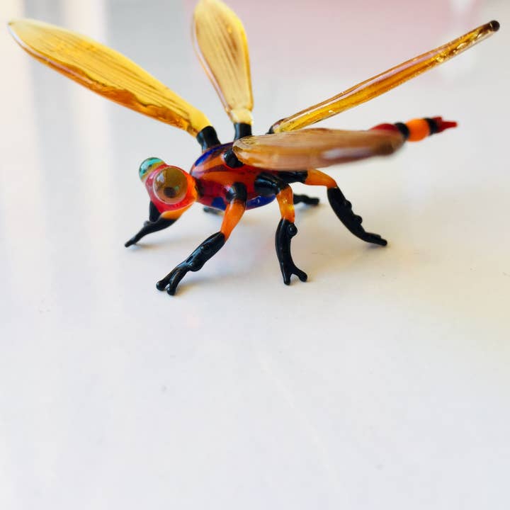 Adamodart - Wholesale Decorative Figurine - Glass dragonfly figure, hand blown insect decor, lampwork4