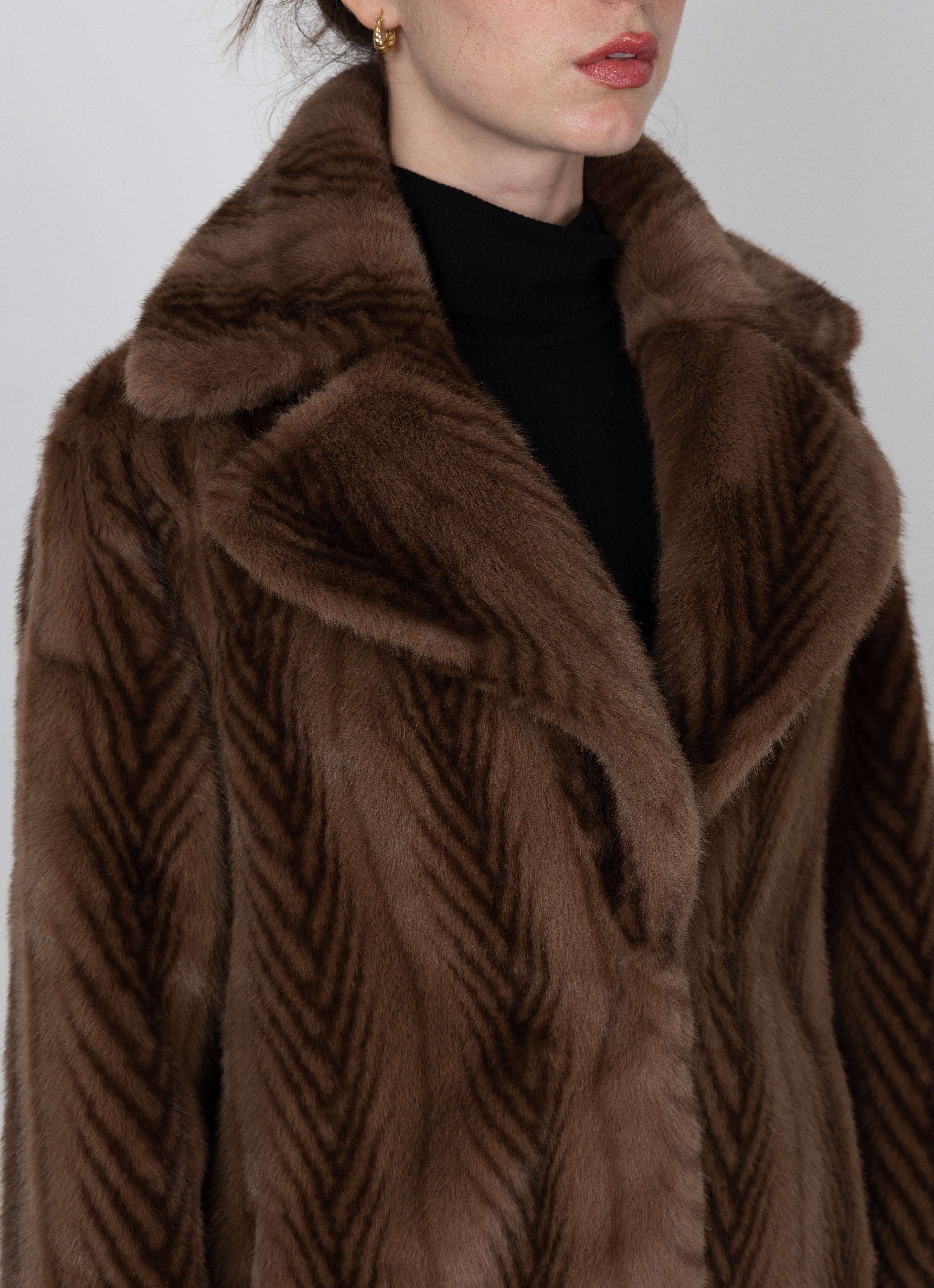 KZELL PARIS - Vendita all'ingrosso Pelliccia/Pelliccia sintetica - Donna - CAPPOTTO LUNGO IN PELLICCIA SINTETICA A RIGHE7