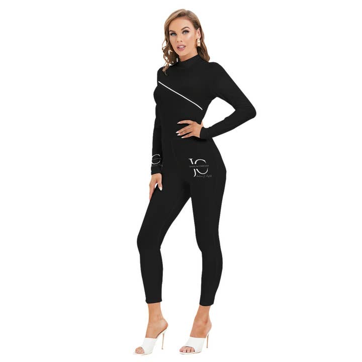 Women's Long-sleeved High-neck Jumpsuit With Zipper for wholesale by Jamal & Company