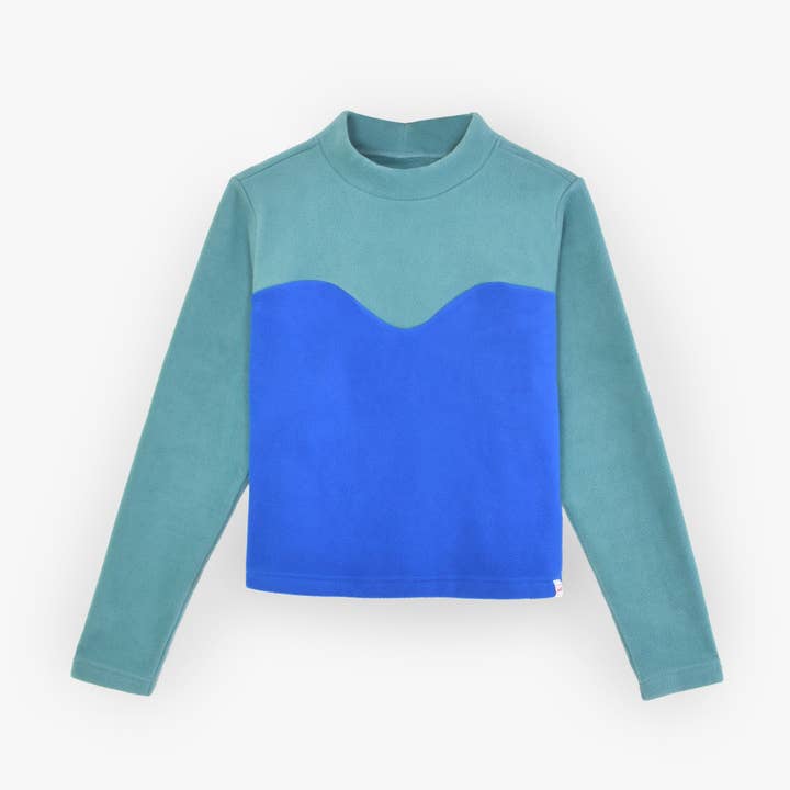 Hoohah - Wholesale Sweatshirt - Women's - Fleece Sweetheart Mock Neck in Beryl Blue0