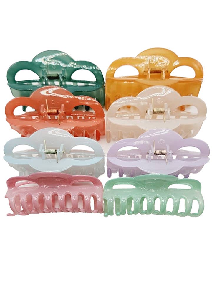 Glossy Pastel Hollow Circle Maxi Durable Hair Claw for wholesale by Cap Zone