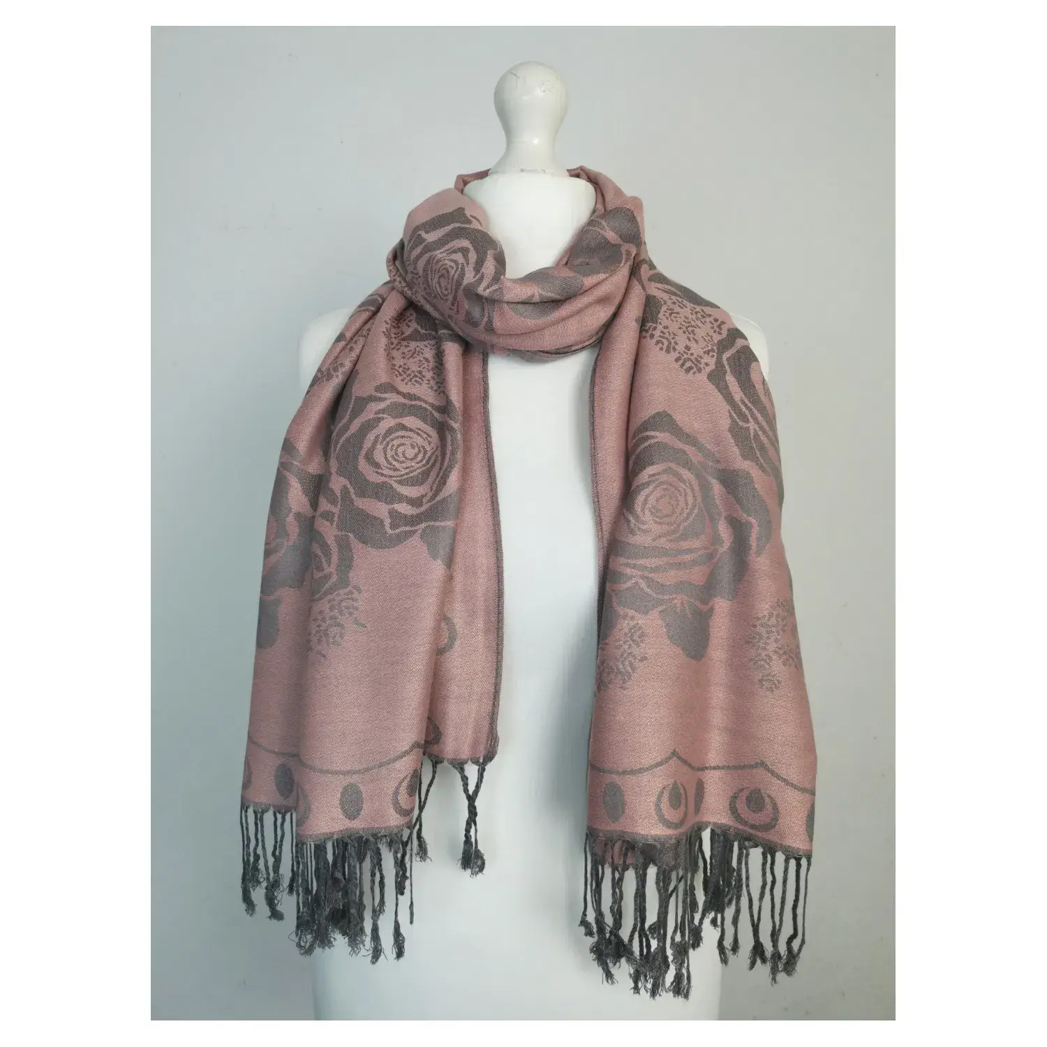 Superbia - Wholesale Scarf - Women's - Super Soft Reversible Pashmina Scarf /Shawl -Roses 1888