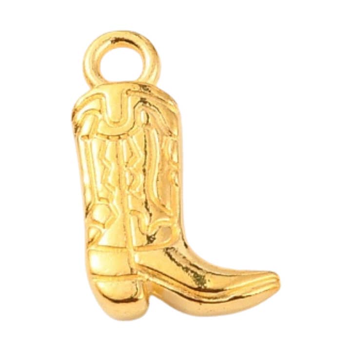 Gold Alloy Cowboy Boot Charm for wholesale by Love, Paige Designs
