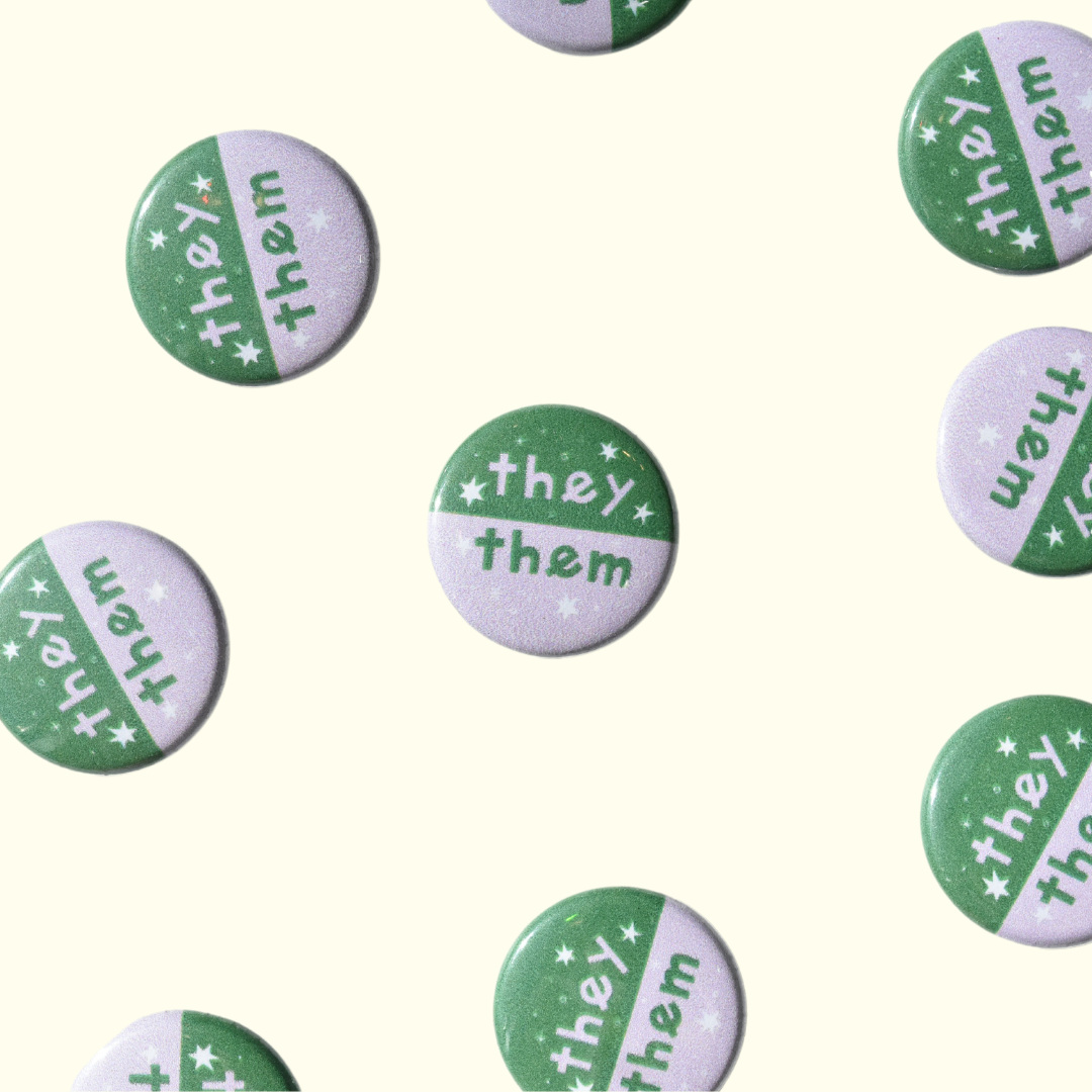 Riley Grae - Wholesale Lapel Pin/Button - Pronoun Pin They/Them2
