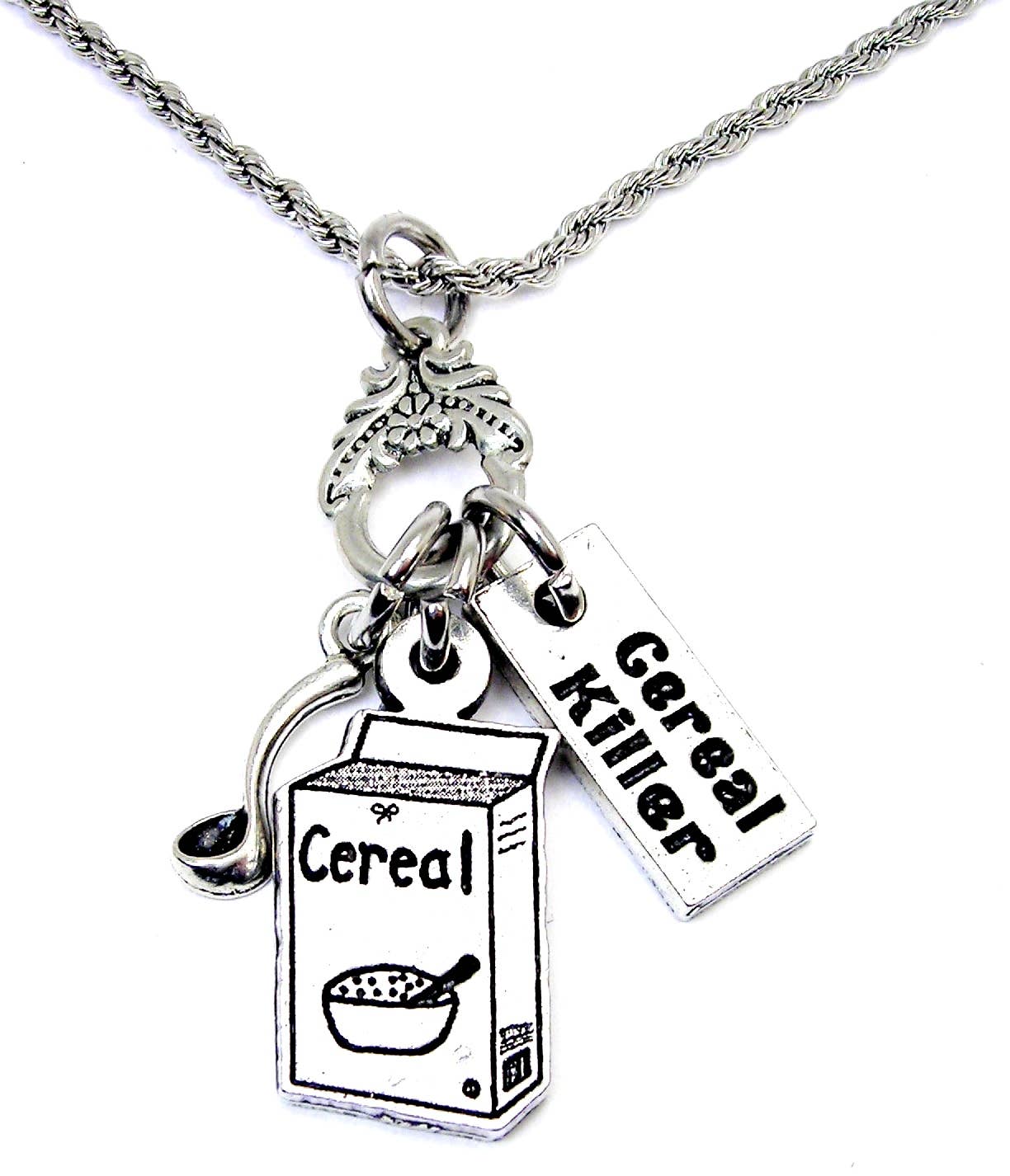 Chubby Chico Charms - Wholesale Pendant/Charm Necklace - Cereal box cereal killer spoon Charm Holder Necklace 0