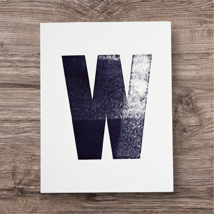 W est pour...Cartes à lettres en typographie pour la vente par Inky Octopus Press