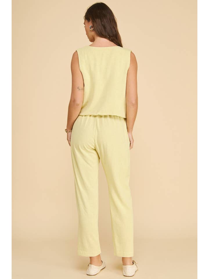 ISB1349 Linen Tie Vest Yellow for wholesale on Faire