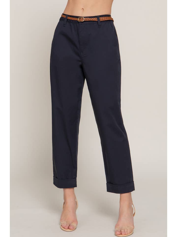 Active Basic | Active USA - Wholesale Pants - Women's - Chino Pants with Braided Belt23