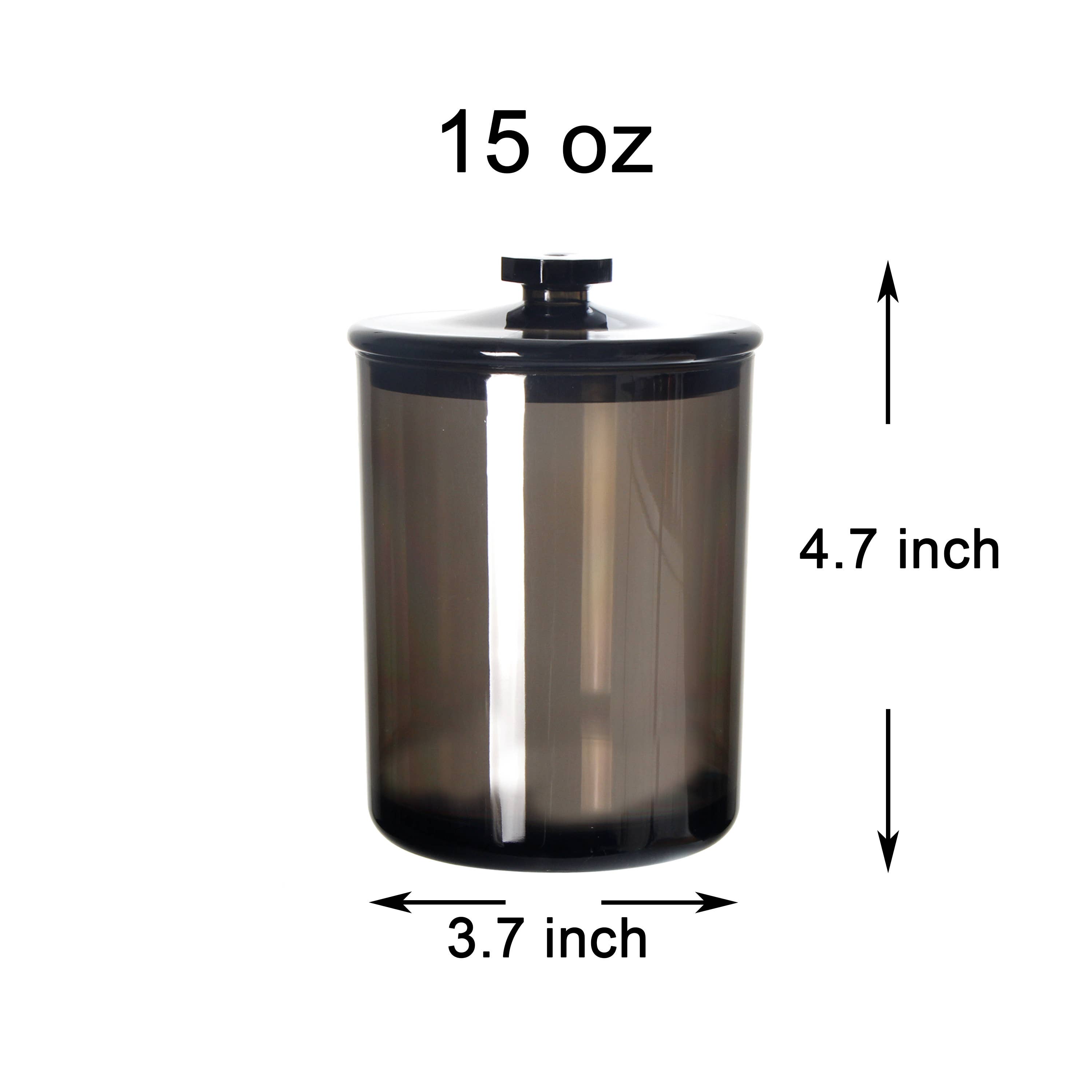 Youngever - Vente Bocal d'apothicaire - Youngever Lot de 2 bocaux d'apothicaire en plastique noir de 15 oz - Noir1