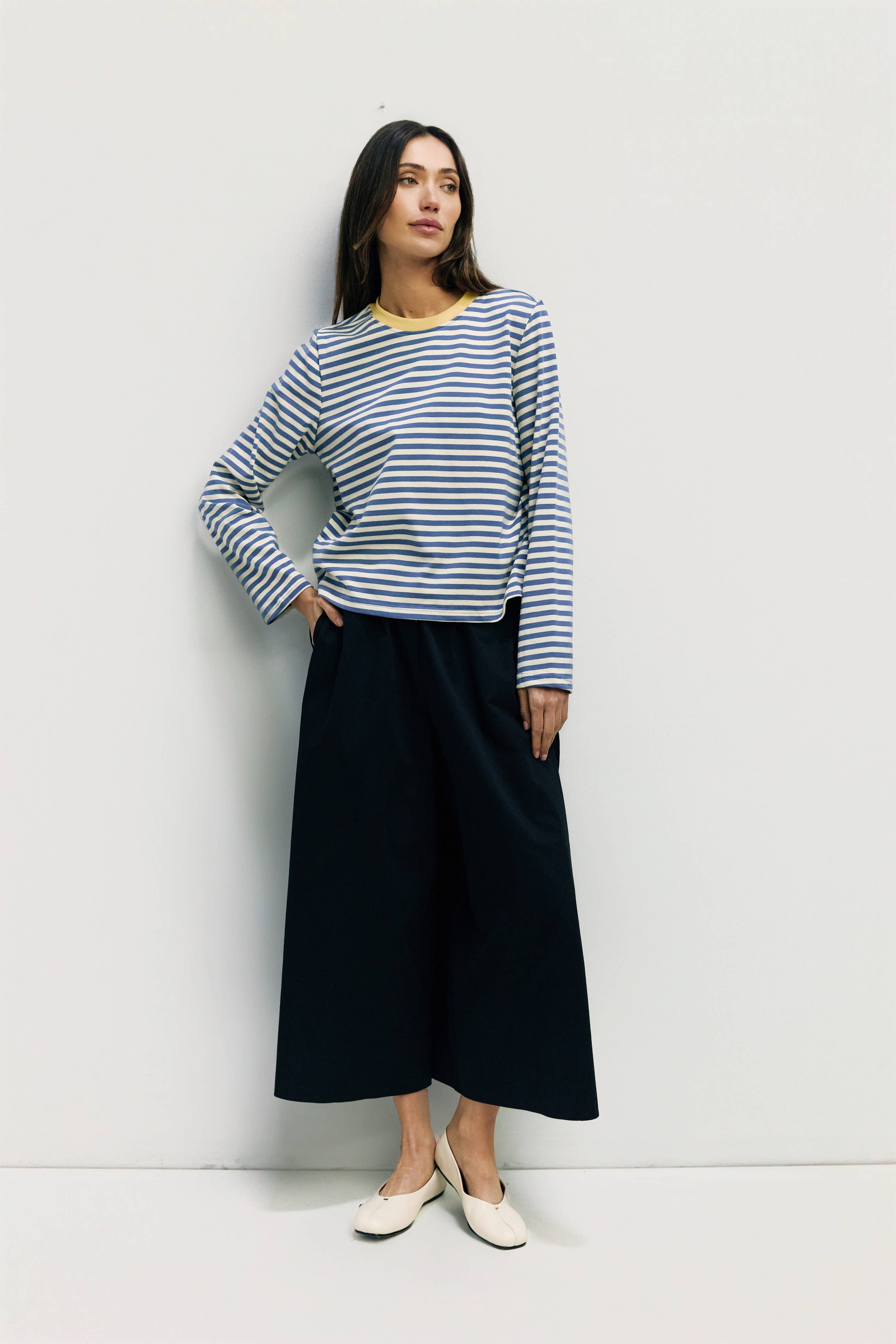 MOD REF - Wholesale T-Shirt - Women's - The Kathleen Top | Women's Striped Long Sleeve T-Shirt

22