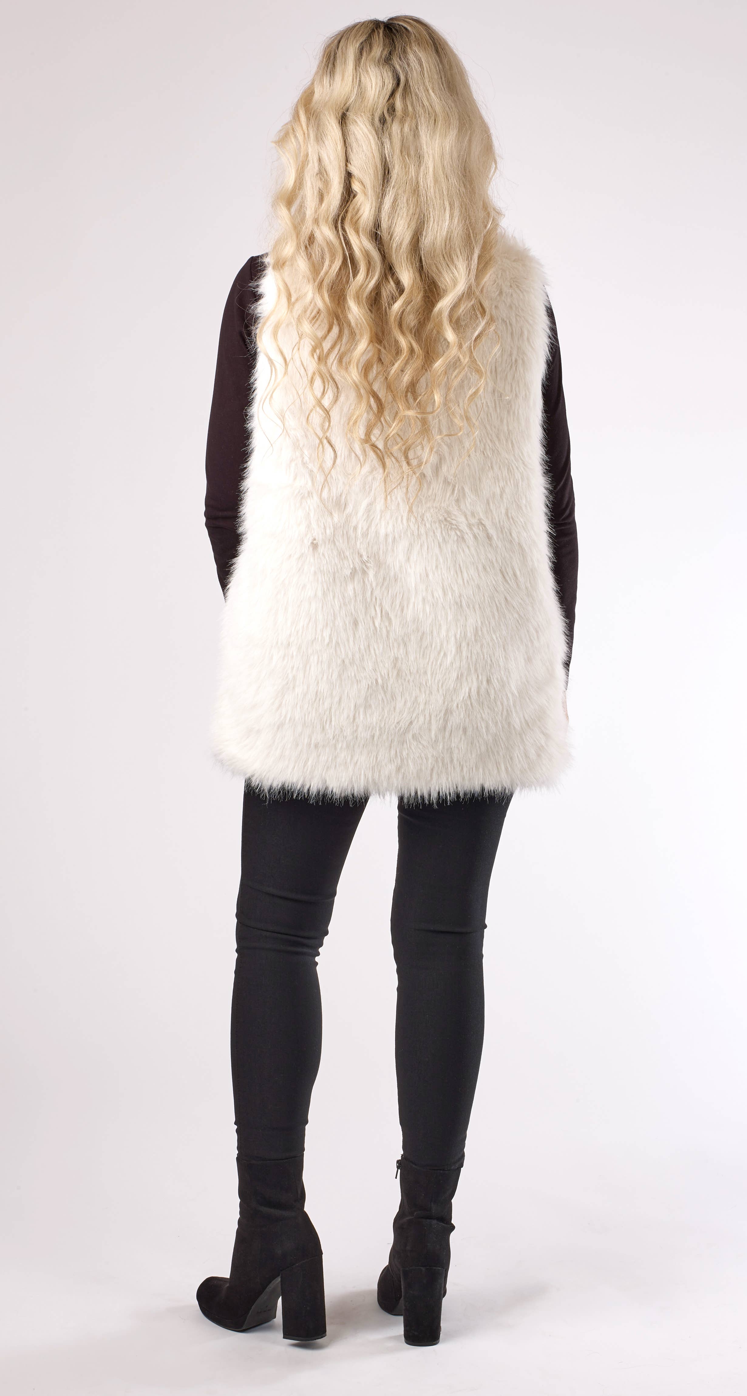 Kaleidoscope Accessories - Vente Veste sans manches – femme - Gilet en fourrure shaggy, 2 assortis9