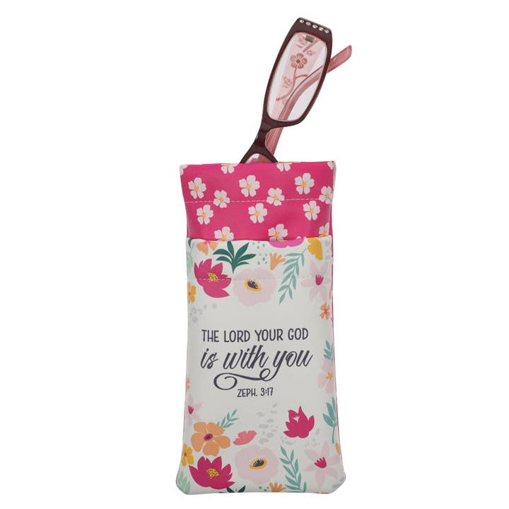 Christian Art Gifts - Wholesale Eyewear Cases & Holders - Women's - Eyeglass Case God is With You Zeph. 3:17