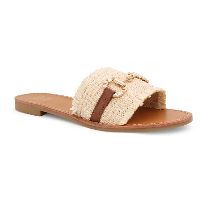Yoki Fashion - Wholesale Sandals - Women's - FIRE SALE YOKI Women's Raffia Band Sandal Beach Slides