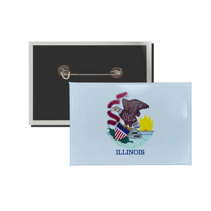 Astur Pins - Wholesale Lapel Pin/Button - Horizontal Plate - State Flag of Illinois - USA