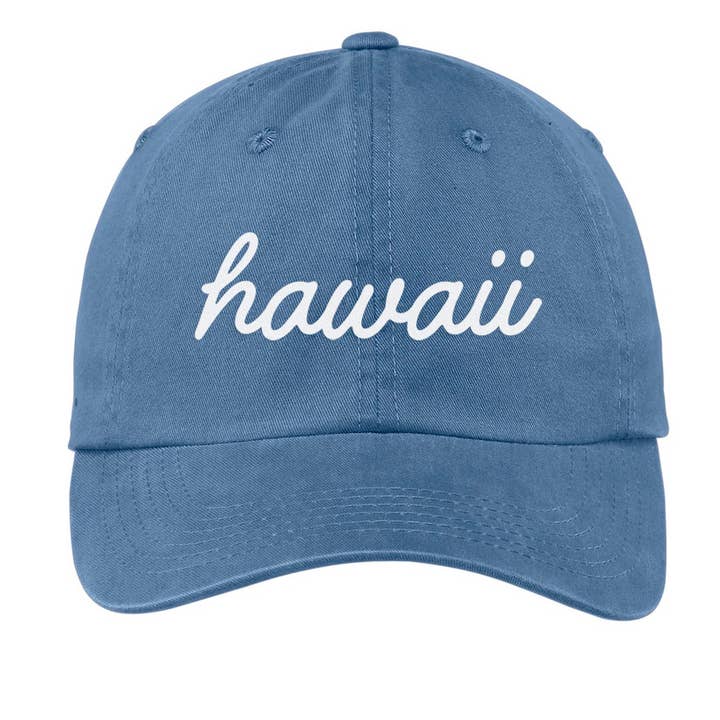 Hawaii Cursive Baseball Cap for wholesale by Frankie Jean