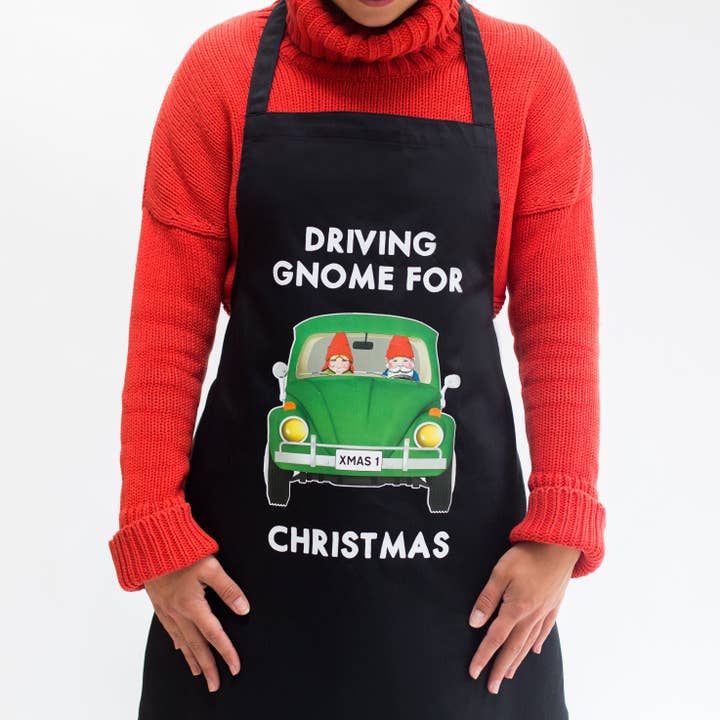'Driving Gnome for Christmas' Apron for wholesale by Of Life & Lemons