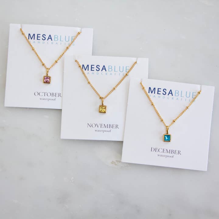Mesa Blue - Wholesale Pendant/Charm Necklace - Birthstone Necklace - Waterproof