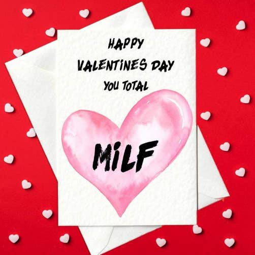 Prickly Cards - Wholesale Valentijdskaartje - Fijne Valentijnsdag You Total MILF - handgemaakte kaart
