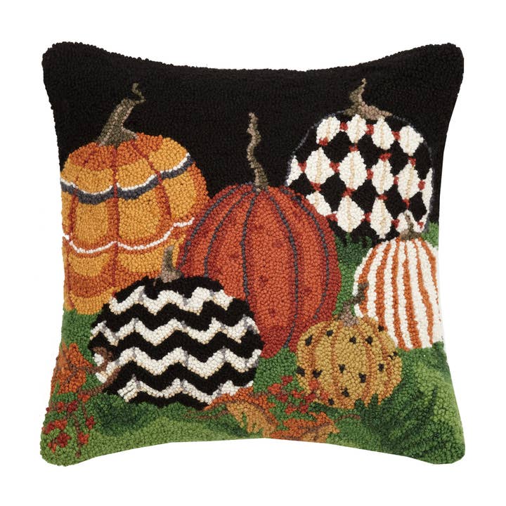 Painted Pumpkins Hook Pillow - Sally Eckman Roberts for wholesale by Peking Handicraft