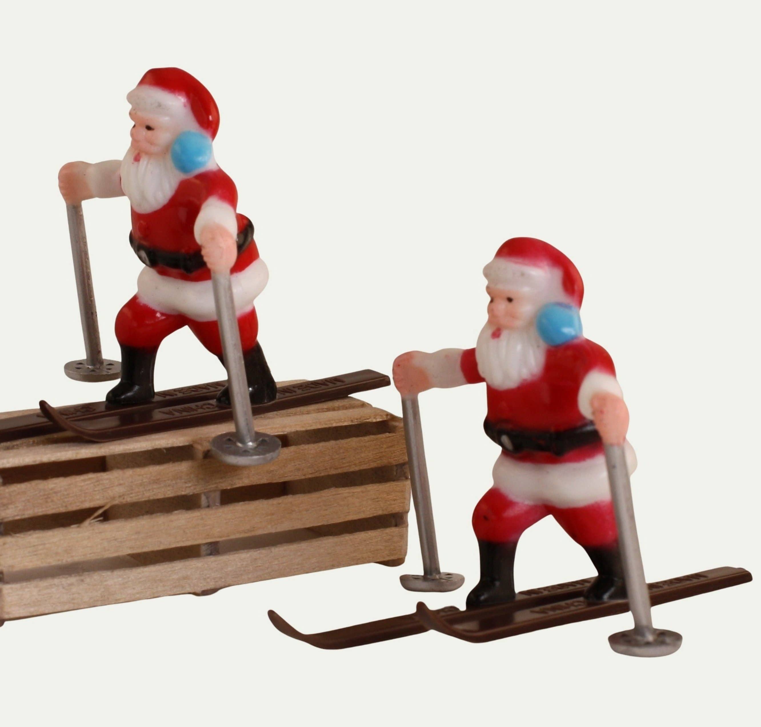 mix 60s Vintage Style Santa Skiers  Figurines - Set of Two for wholesale on Faire6