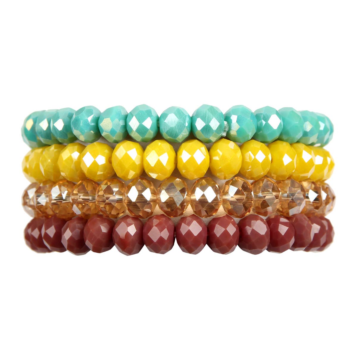 MYS Wholesale Inc - Wholesale Beaded Bracelet - 4 Line Glass Beads Stretch Bracelet9
