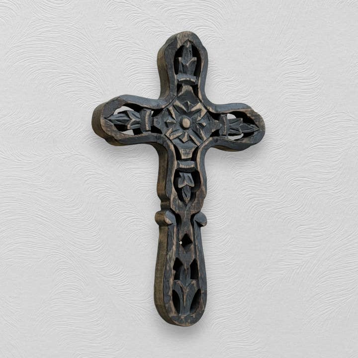 Cameron handsnidade trä vägg kors för wholesale av Wilco Home