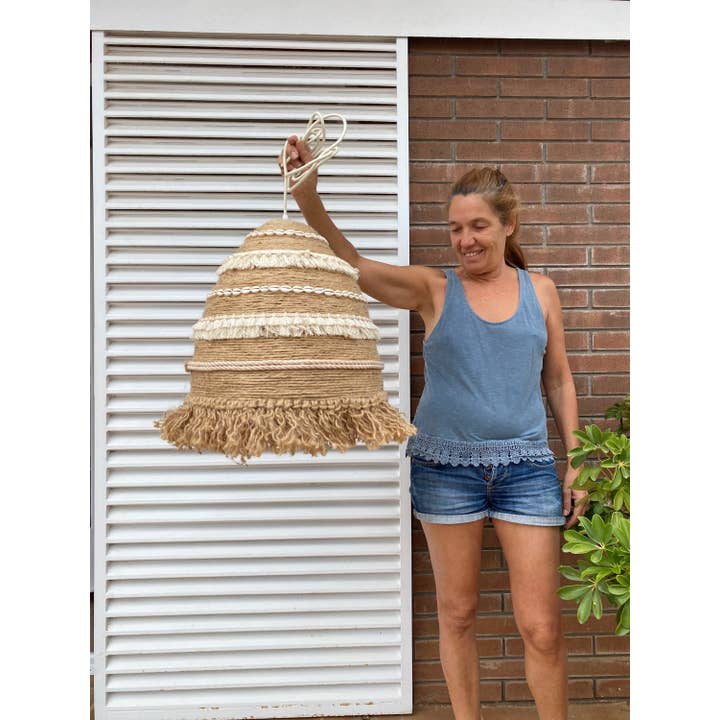 Geometrik Design - Wholesale Wall Stone - Boho Style Jute Pendant Ceiling Lamp2