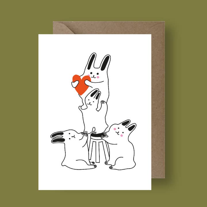 Teamwork of Love Greeting Card for wholesale by Seekprint