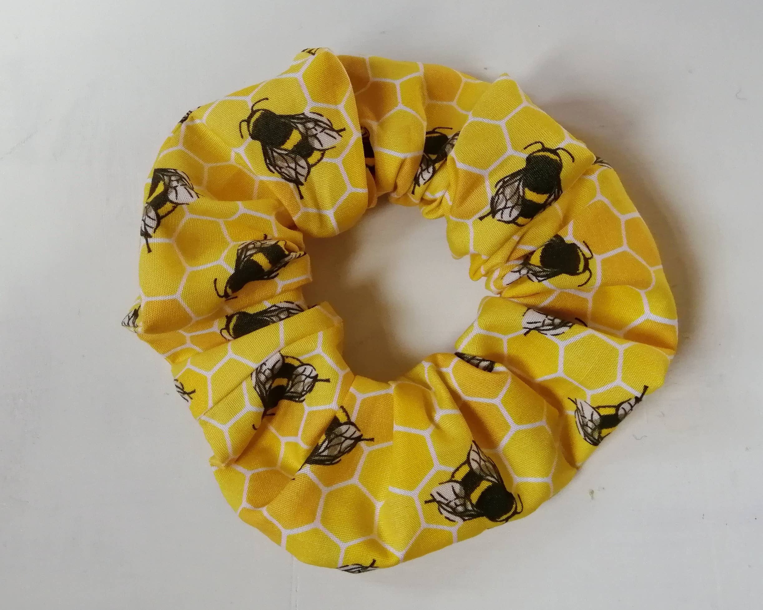 Hannah and me - Venta al por mayor Coletero - Mujer - Scrunchie abeja miel, accesorio para el pelo en forma de panal0