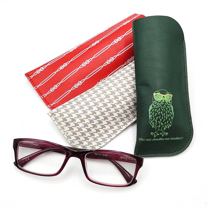 Estojo para óculos em couro impresso semi-rígido Lote Misto por atacado de Gemme Variation